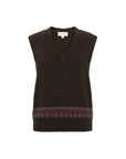 EP YAYING Yak Wool Ethnic Jacquard V-Neck Sweater Vest