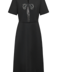 YAYING Golden Wool Slim-Fit Dress