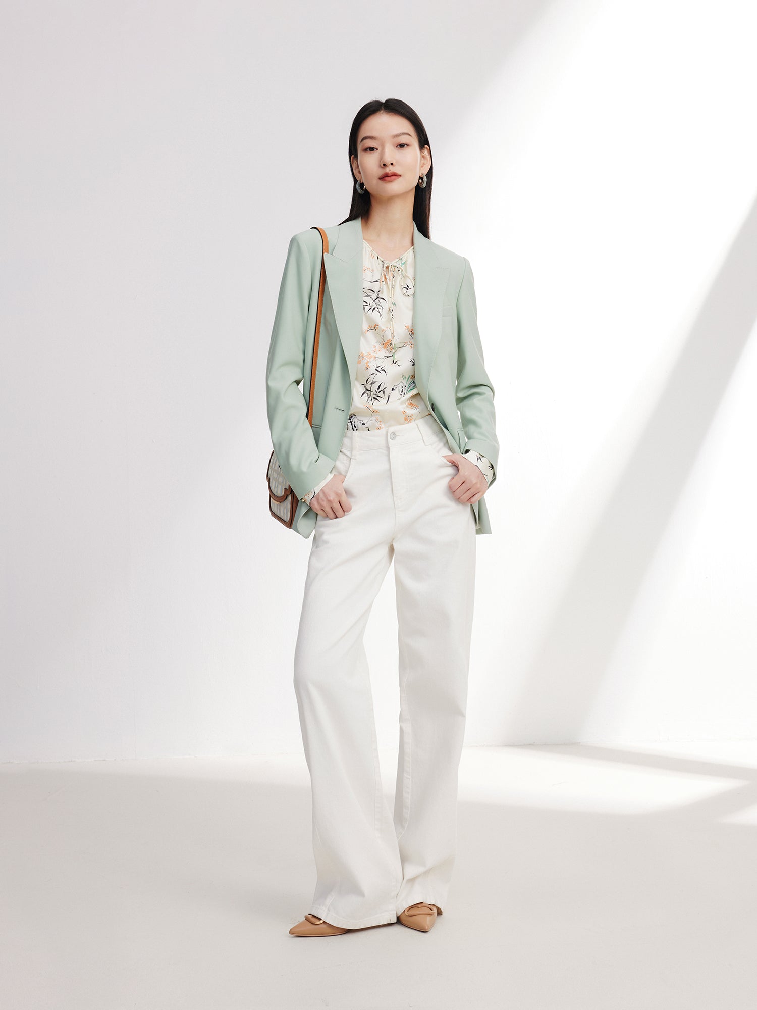 EP YAYING Cotton Linen Straight Jeans