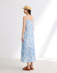 EP YAYING Mulberry Silk Floral Suspenders Dress