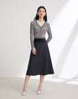 EP YAYING Printed Pleated Slim Shirt