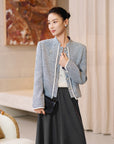 YAYING Chinese-Style Small Stand-Collar Short Knit Jacket EPLAC9102A