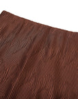 YAYING Brown Pleated Midi Skirt