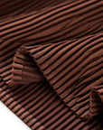 YAYING Brown Pleated Midi Skirt