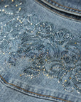 YAYING Braided Embroidery Denim Cotton Shirt