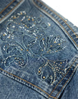 YAYING Braided Embroidery Denim Cotton Shirt
