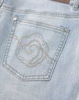 YAYING Light Wash Wide-Leg Jeans