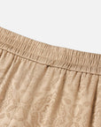 EP YAYING Silk Jacquard Straight-Leg Pants