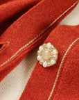 YAYING Red Contrast Knit Cardigan