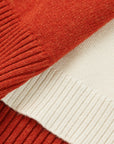 YAYING Red Contrast Knit Cardigan