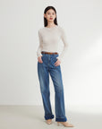 EP YAYING Slim Fit Round Neck Knit Sweater