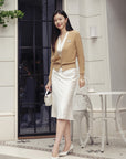 YAYING Cashmere Faux Two-Piece Knit