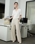 EP YAYING Wide-Leg Suit Pants