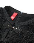 YAYING Chinese Style Pleated Little Black Dress