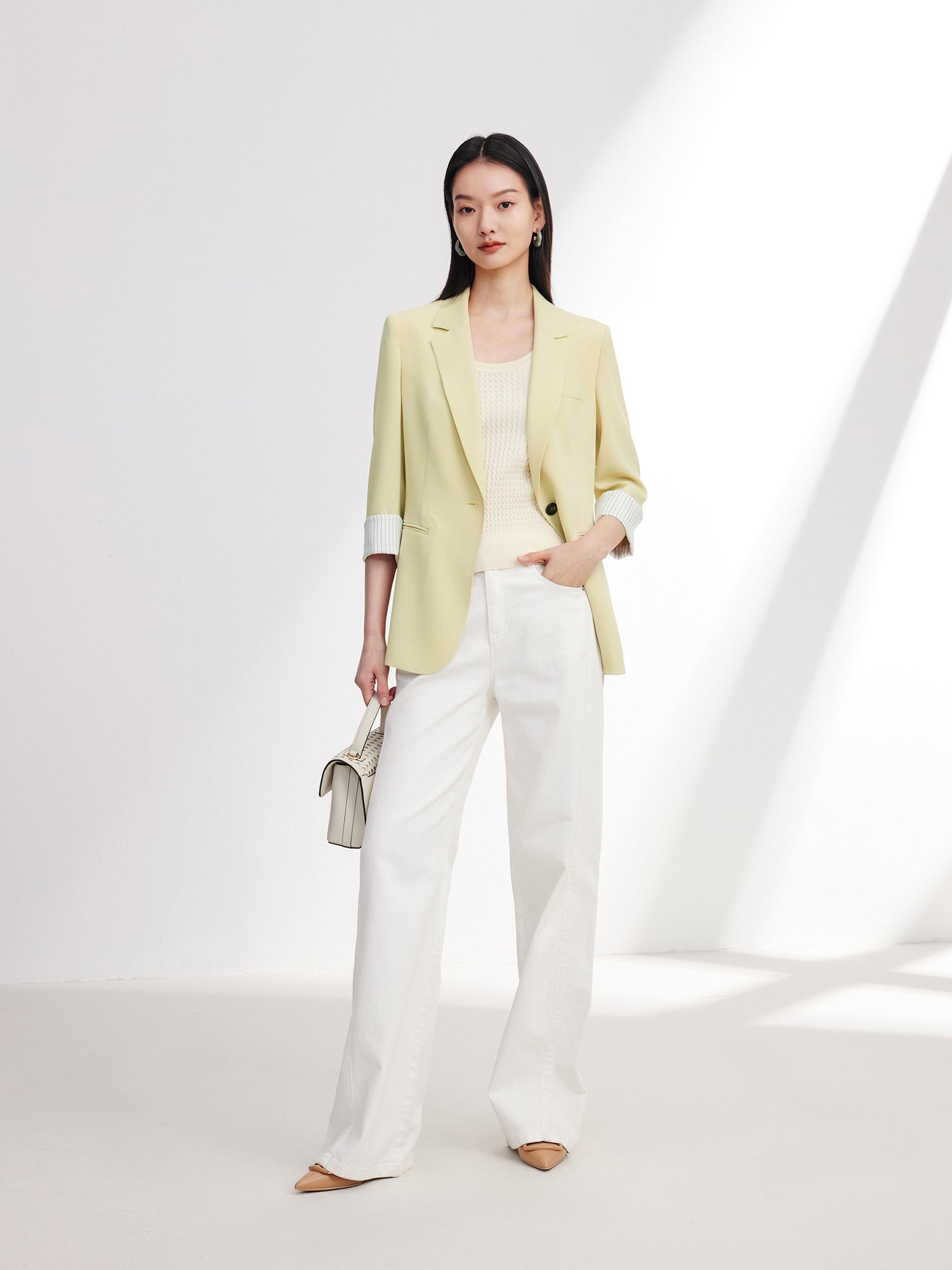 EP YAYING Cotton Linen Straight Jeans