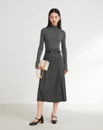 EP YAYING Pure Wool Solid Color Knit Sweater