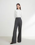 EP YAYING Wool Wide-Leg Pants