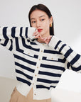 EP YAYING Merino Wool Knitted Cardigan