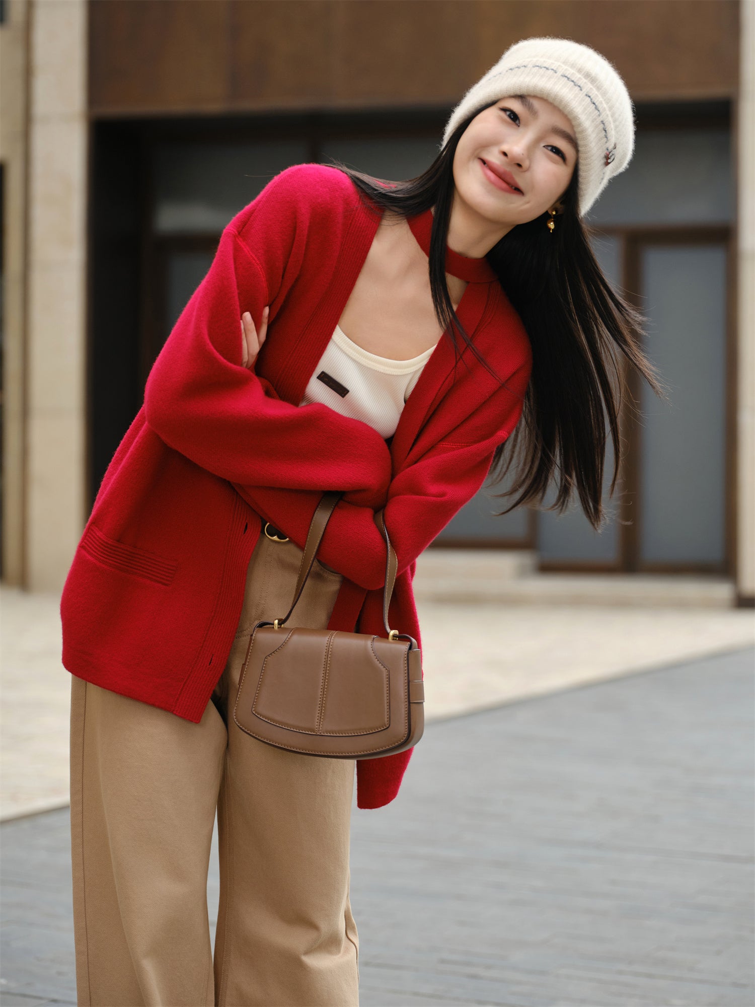 EP YAYING red wool cashmere sweater EGKPG9111AR