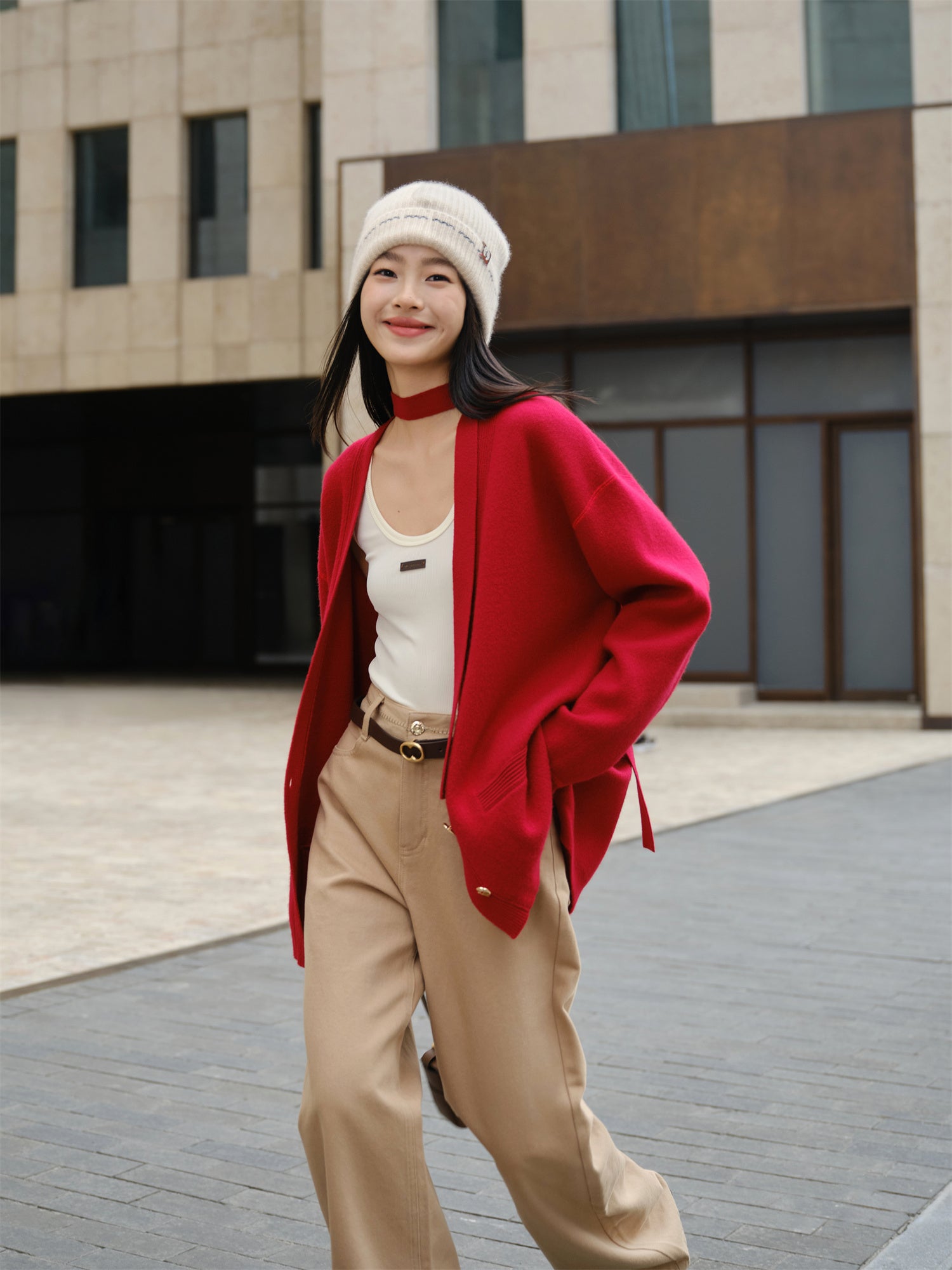 EP YAYING red wool cashmere sweater EGKPG9111AR