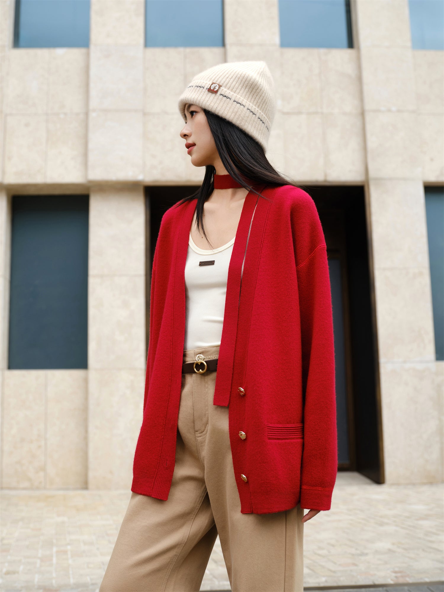EP YAYING red wool cashmere sweater EGKPG9111AR