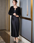 EP YAYING Triacetate Black Dress EGKPT4111AZ