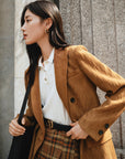 EP YAYING Pleated Textured Blazer EGKAA1108AT