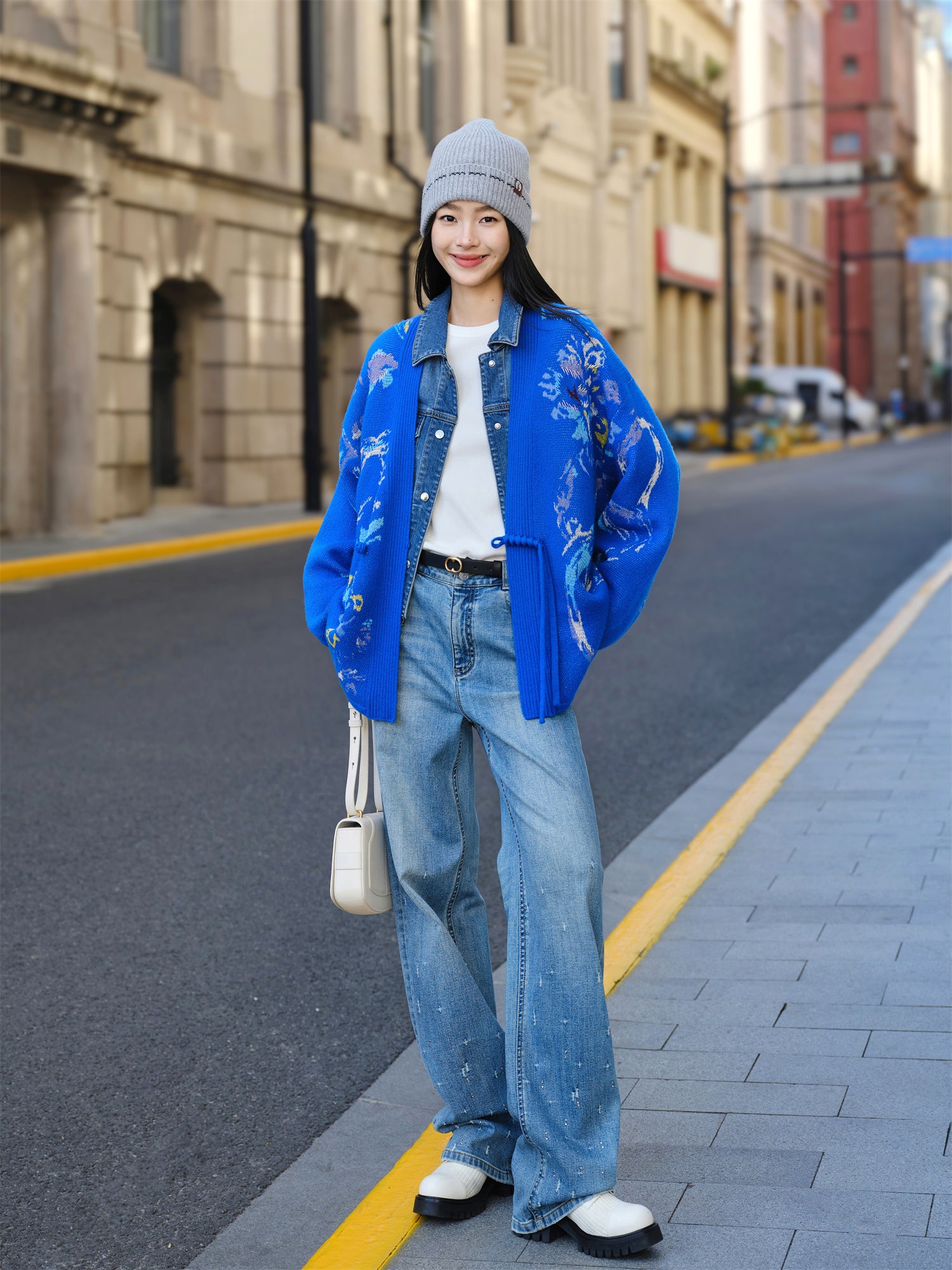 EP YAYING Jacquard Knit Cardigan EGKPG9109AB