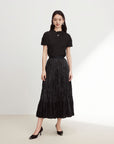 EP YAYING A-line Pleated Midi Skirt
