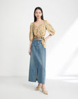 EP YAYING Split Cotton Midi Skirt EGIADJ301A