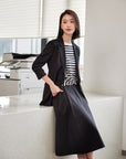 EP YAYING Silk Black Blazer