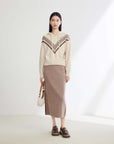 EP YAYING Yak Wool Knit Sweatshirt