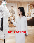 EP YAYING Elegant Office Frog Button Textured Wave Diagonal Closure Jacket