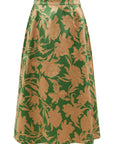 YAYING Green Floral Midi Skirt