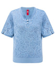 YAYING Blue Lace Knit Top
