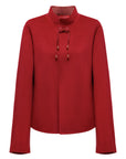 YAYING Stand Collar Frog Button Short Coat