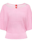 YAYING Textured Short-Sleeve Knit Sweater EPKES9508AF