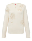 YAYING Floral Appliqu¨¦ Beaded Knit Sweater EPKPW9514AM