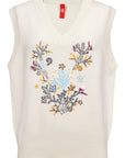 YAYING Embroidered Wool-Cashmere V-Neck Sweater Vest
