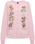 YAYING Embroidered Wool-Cashmere Round-Neck Knit Cardigan
