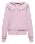 YAYING Wool-Cashmere Round-Neck Jacquard Knit Cardigan