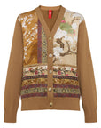 YAYING Silk-Wool V-Neck Printed Cardigan