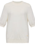 YAYING 100% Cashmere Round-Neck Relaxed Knit Top