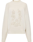 YAYING Coral Bonsai Embroidered Cashmere Pullover Sweater