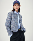 EP YAYING Blue-Grey Tweed Jacket