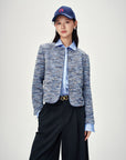 EP YAYING Blue-Grey Tweed Jacket