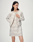 EP YAYING Light Gold Handcrafted Tweed Short Jacket