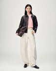 EP YAYING Vintage Sleek Leather Jacket