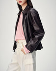 EP YAYING Vintage Sleek Leather Jacket
