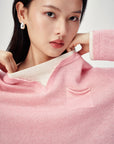 EP YAYING Faux Two-Piece Knit Pullover